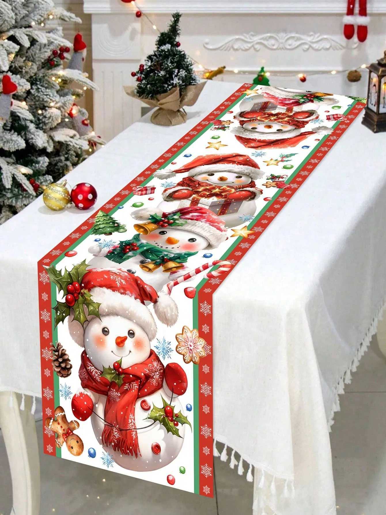 Christmas Christmas Retro Dwarf Snowflake Table Decoration Table Flag Holiday Restaurant Decoration Warm Farmhouse Table Decoration Y251113