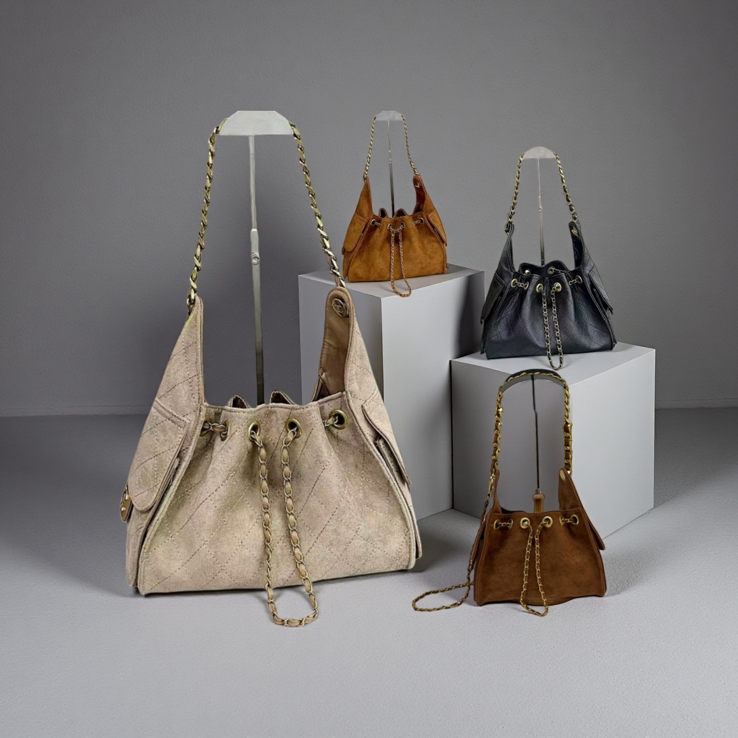 A+Top quality bucket bag channelll Luxury Bag c Designer Hobo bag Women Shoulder bag Luxury Totes bag crossbody bag suede designer bag 123