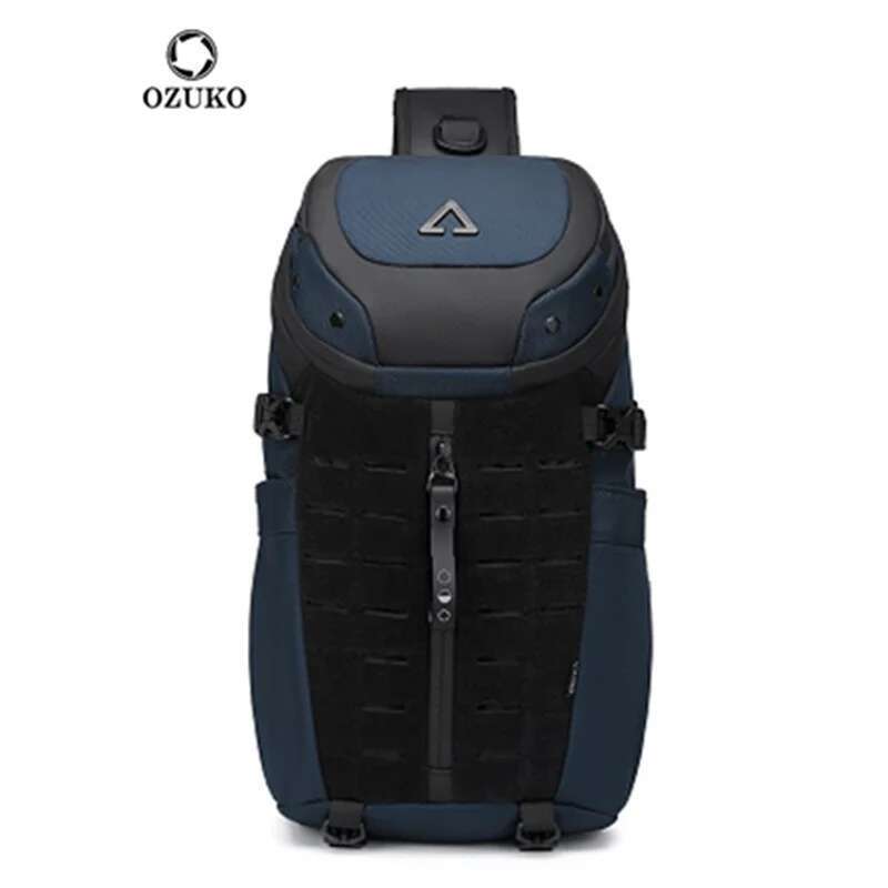Ozuko Chest Cross bag men Waterproof USB Man Crossbody Bag Anti-Theft Short Travel Messenger Sg Fashion Designer