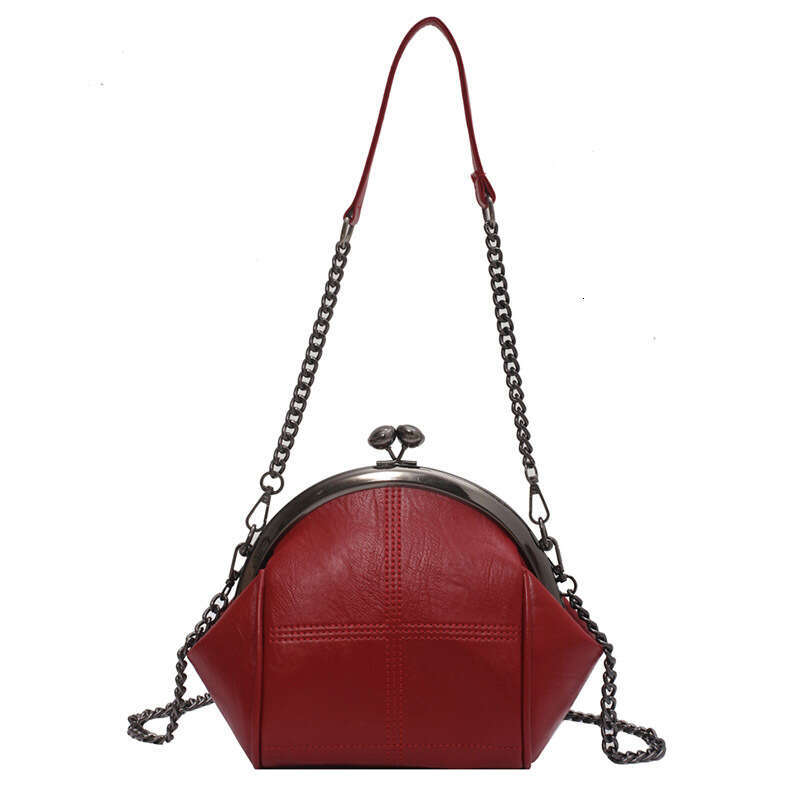 2022 New Fashion Single Shoulder Handheld Fresh and Sweet Crossbody Clip Mouth Women's Bag