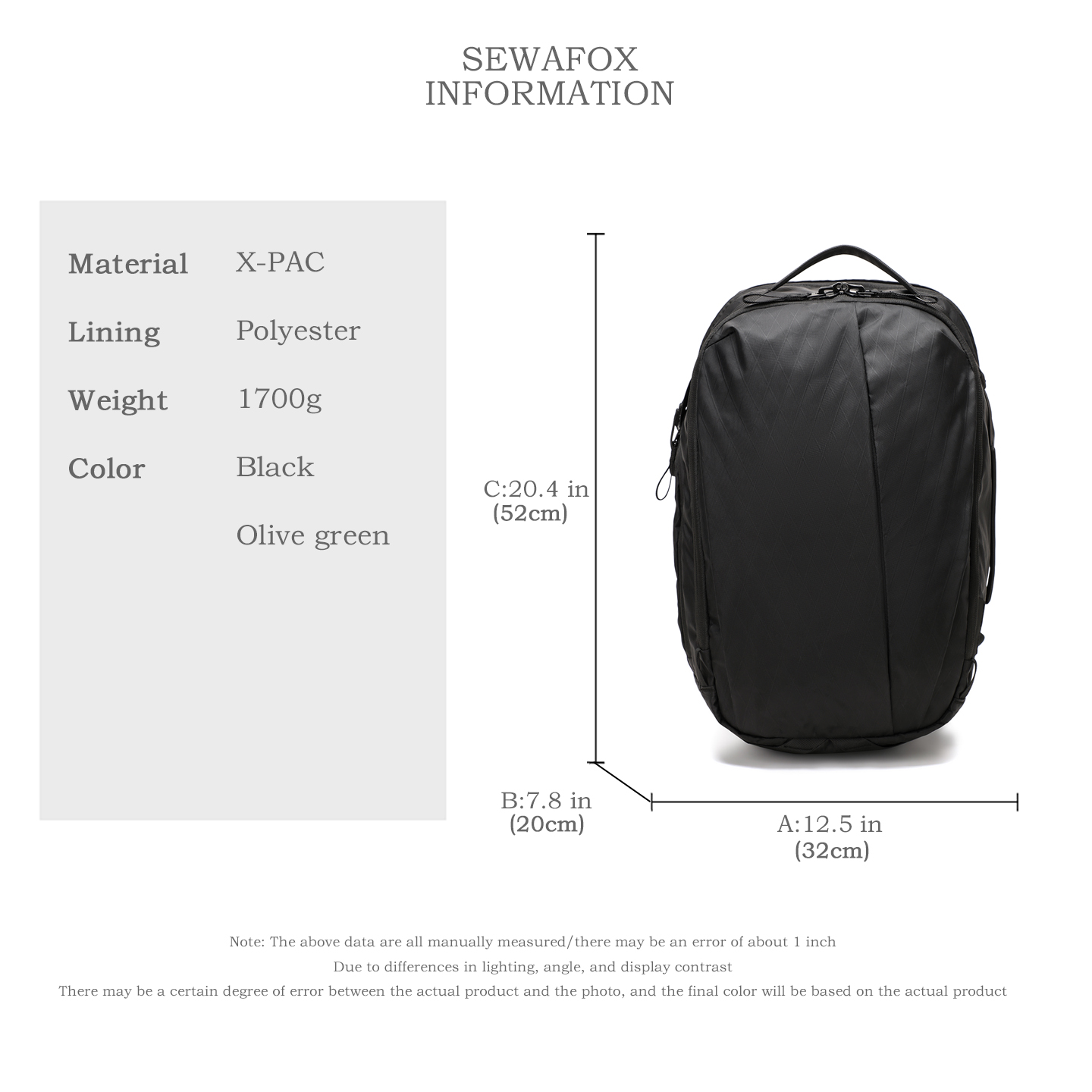 Sewafox Men's Bag, Waterproof, Large Capacity Computer Backpack, Outdoor Hiking, Commuting Backpack, Hiking Backpack