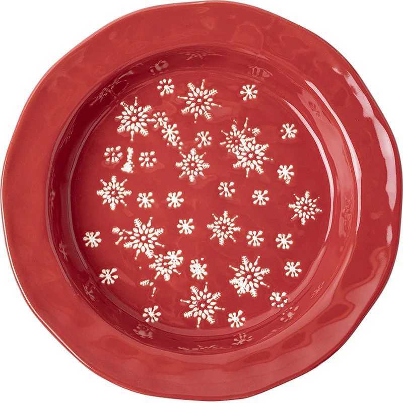 Christmas Christmas Tableware Embossed Plate Snowflake Steak Western Dish Creative Simple Ceramic Dessert Bowl Mug Y251113
