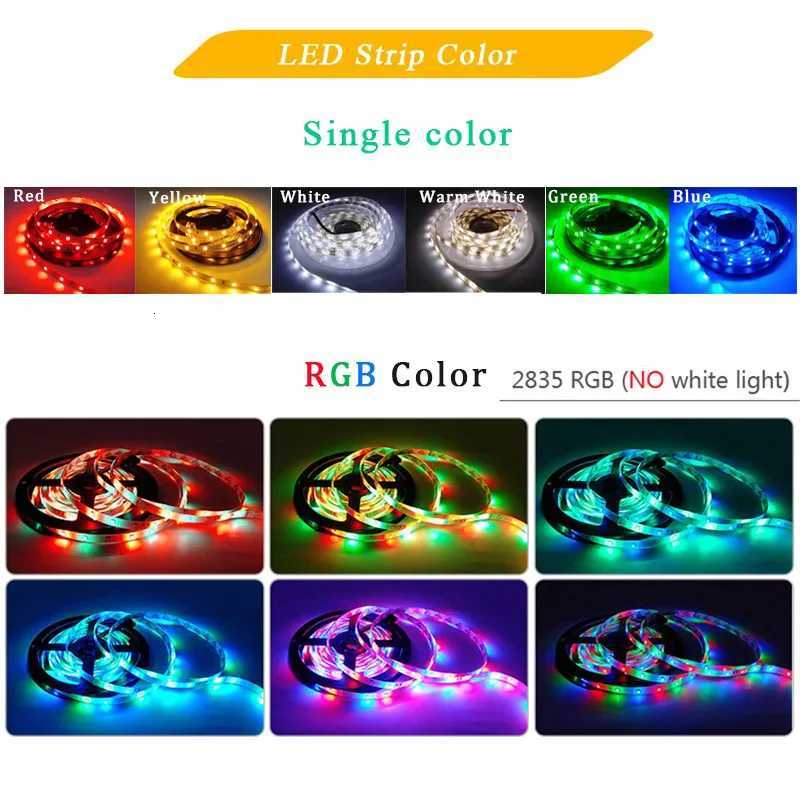 Led Strip Light 5M 300Leds SMD2835 12V White Warm Red Green Blue RGB Luces Led Light Waterproof Flexible Lamp Tape for Room Deco W251112