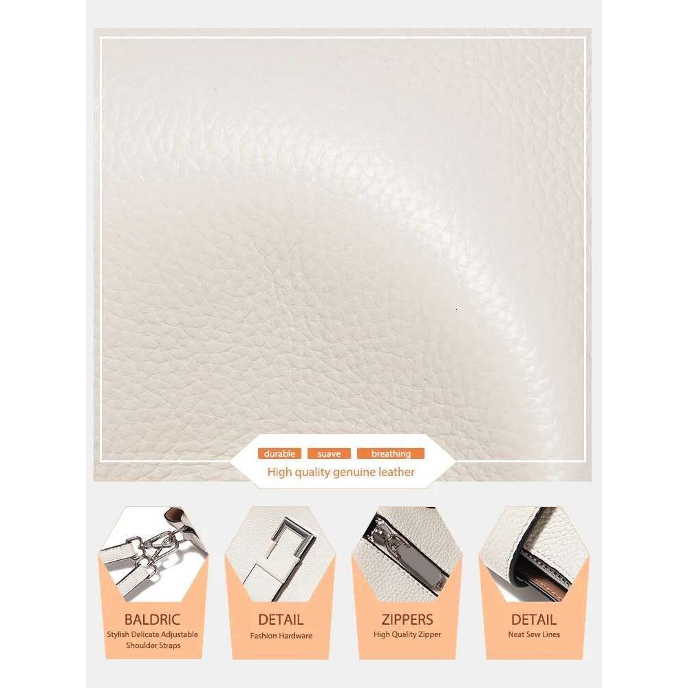 Zency Genuine Leather Designer Noble Shopper Shoulder Commuter Large Bucket Handbag Women Tote Underarm Bags Cross Body Bag