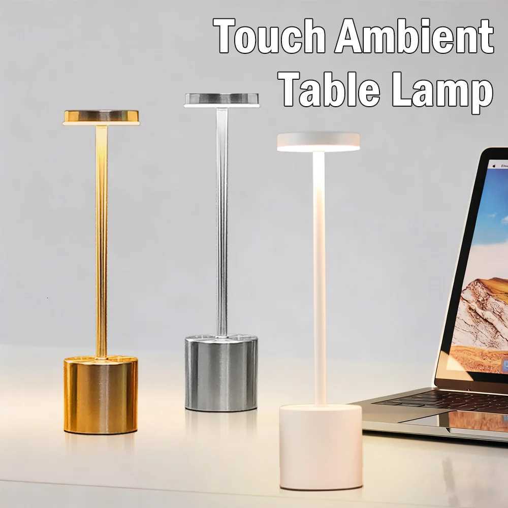 Classic Touch Sensor LED Table Lamp USB Rechargeable Desk Lamp 3 Colors Dimming Modern Bedside Decor Night Light Mood Lighting W251112