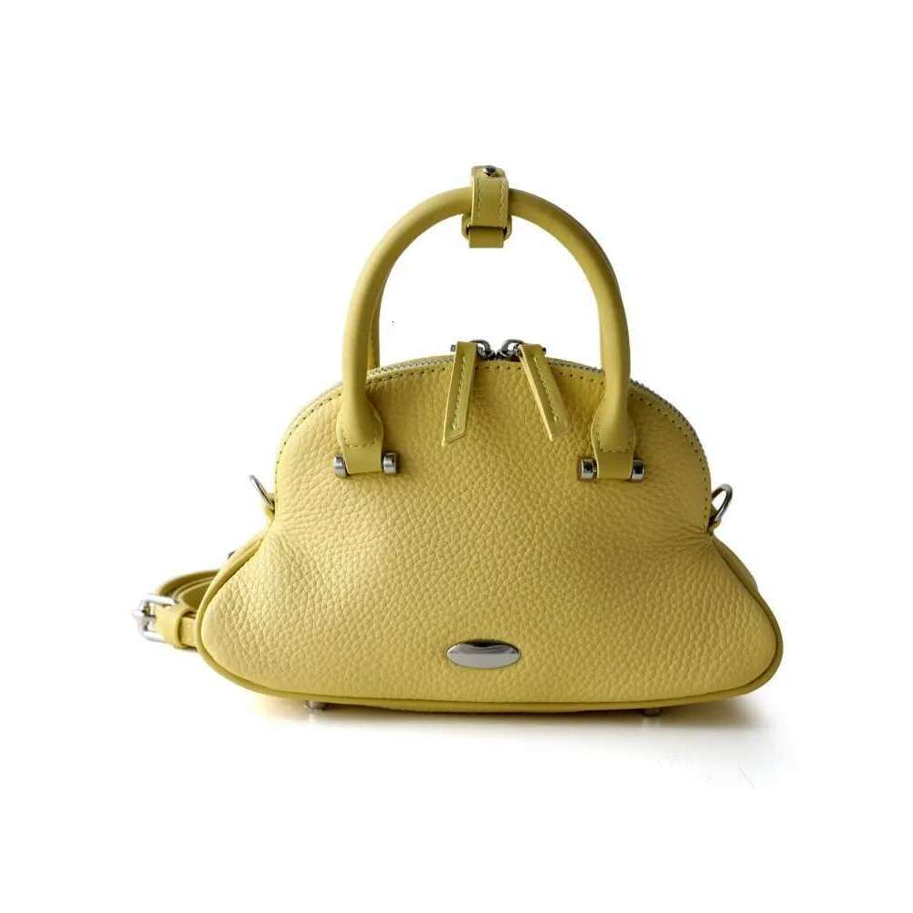Women Cowskin Genuine Leather Bag Fashion Design Shell Totes Office Ladies Handbag Solid Color Crossbody Single Shoulder Bags