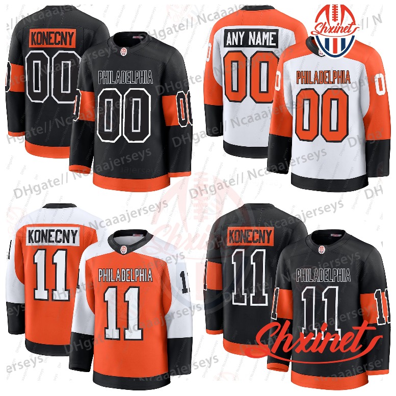 2025-26 Custom 46 Zegras Hockey Jersey Michkov Konecny11 Deslauriers Cates Seeler24 Couturier York8 Coffey Provorov Smith Stitched Letter and Number D