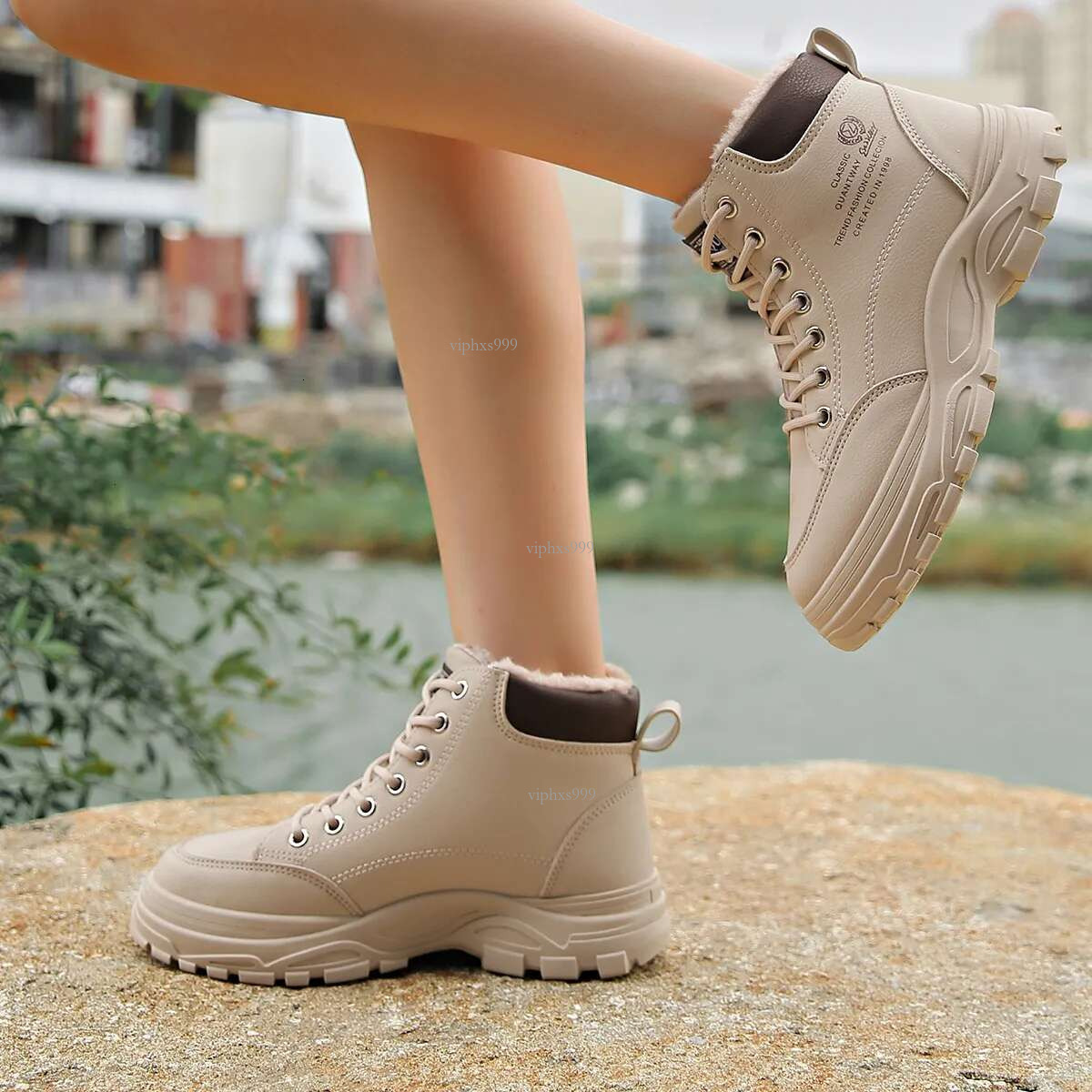 2025 New Free Shipping Designer Shoes High Top Shoes Plush Winter Snow With Thick Soles Versatile Plush Cotton Boots For Women
