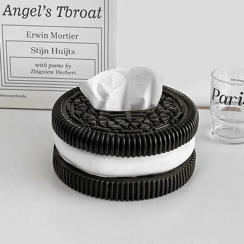 Creative Minimalist Oreo Pl-Out Paper Box He Living Ro Bedro Desktop Premium Tissue Box Decor Elegant and Practical Y251112