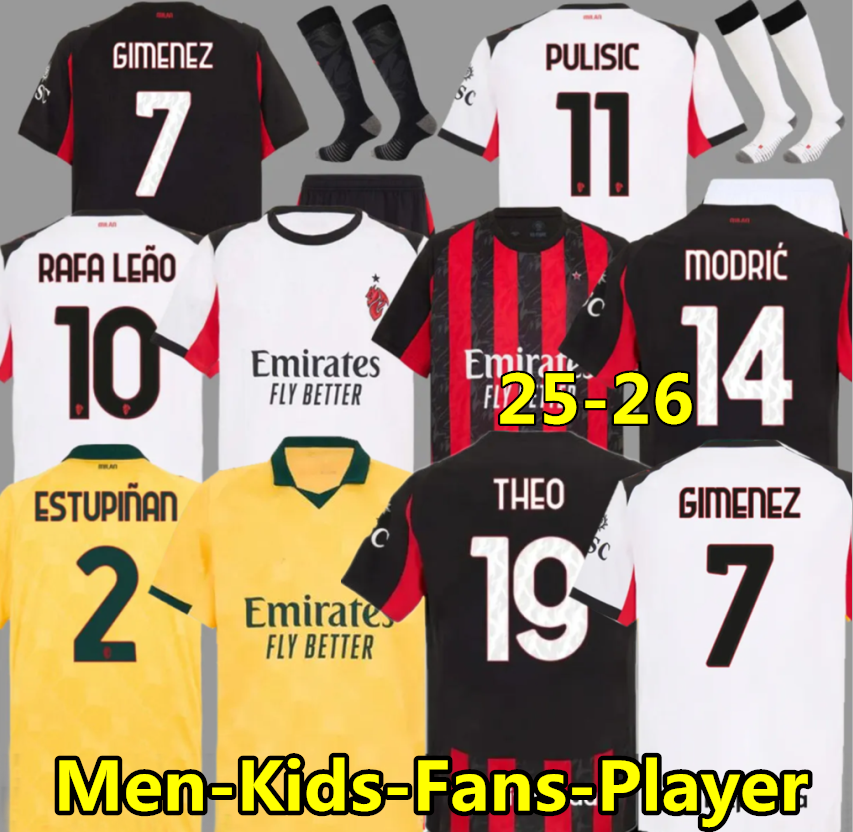 25 26 AC REIJNDERS KOCHE soccer jerseys DE KETELAERE RAFA LEAO football shirt fourth 4th kids uniforms 2025 2026 BONDO GIMENEZ WALKER JOAO FELIX