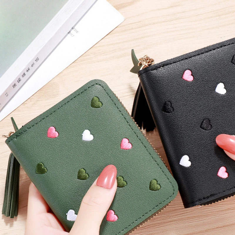 1PC Women Ladies Mini Tassel Wallets Cute Short Zipper Lovely Pu Leather Coin Purse Female Hand Wallet R251113 Y260206