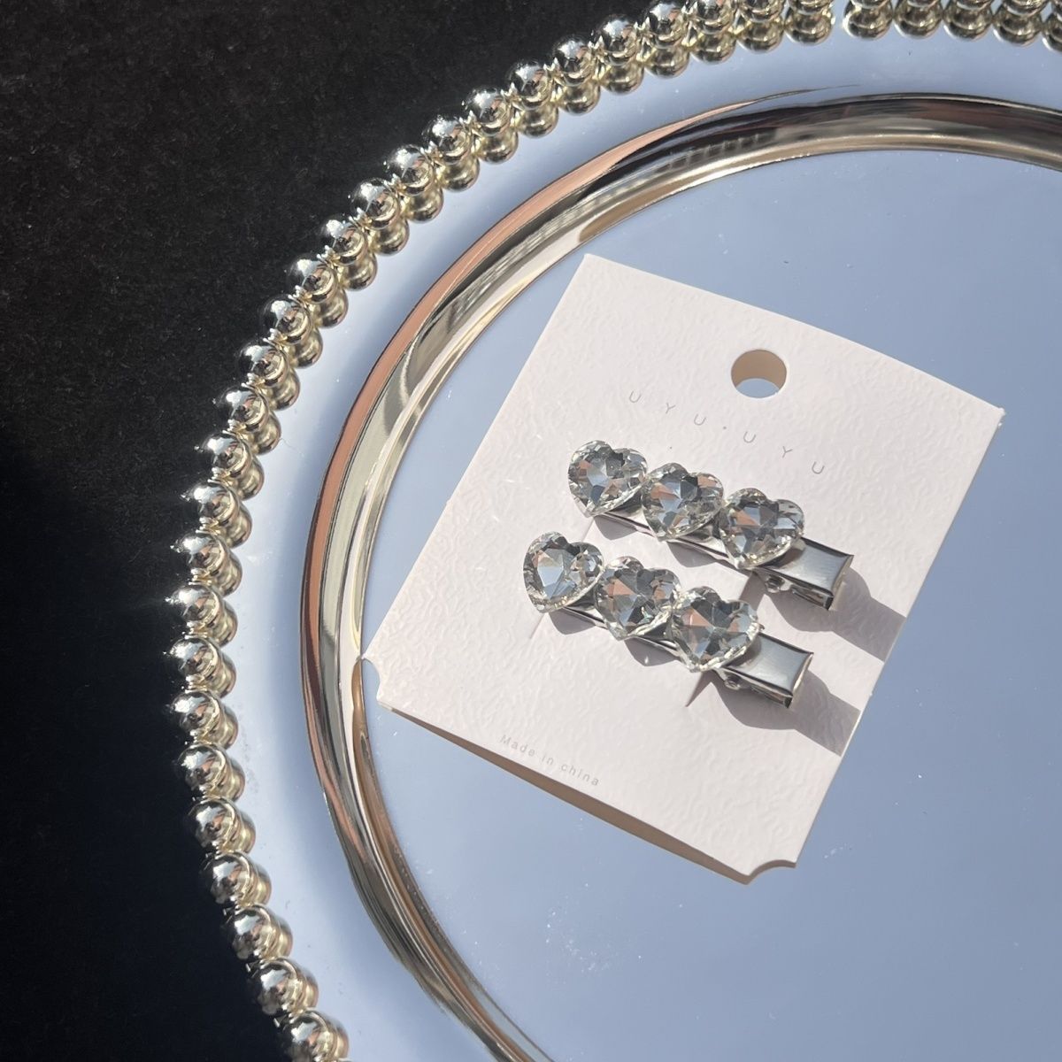 designer new High-quality two-piece set of rhinestone letter metal hair clips simple and versatile for bangs and side hair