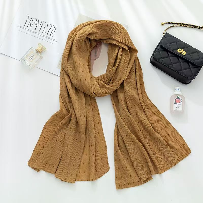 T469 scarf women's new pure color cotton and linen thin shawl travel versatile fashion gauze scarf literary silk scarf