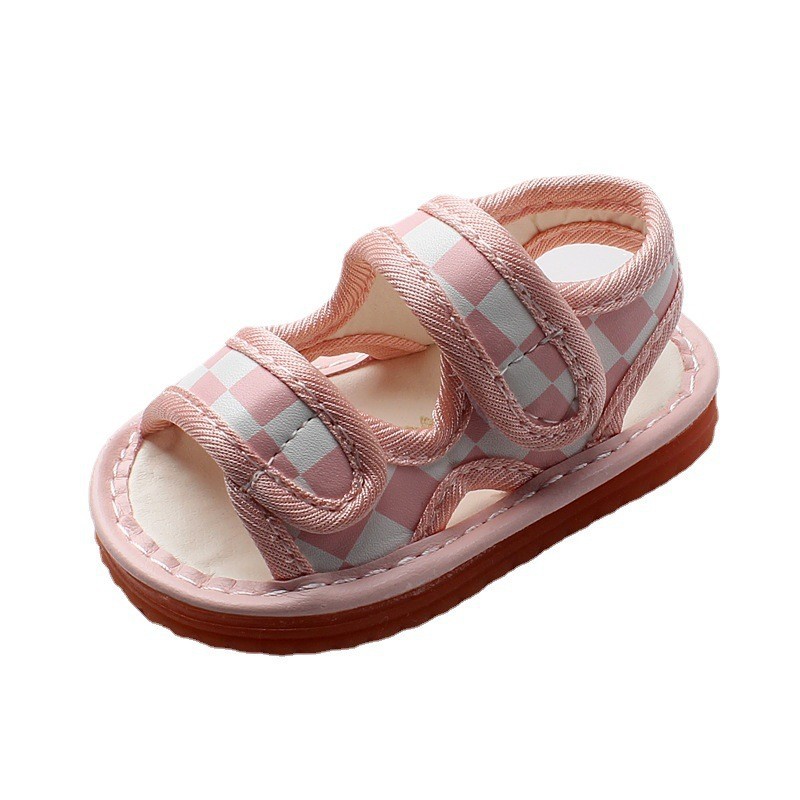 designer shoes 2025 new Summer new style whistle boys' sandals for 0-1-2 years old with ox tendon soles Toddler squeaky shoes for baby girls
