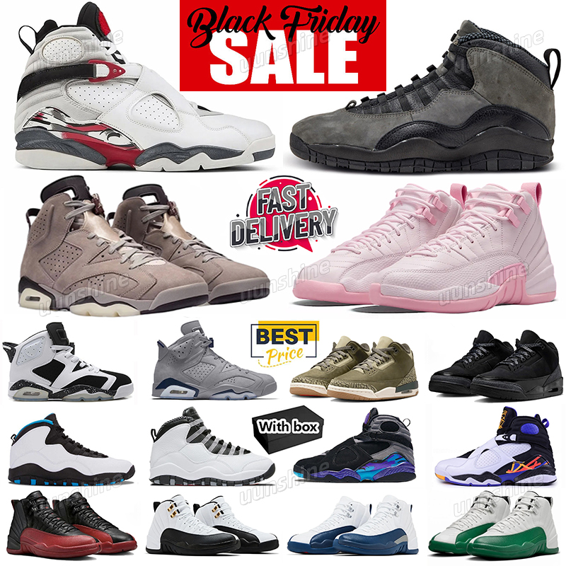 Designer shoes 3s 6s 8s 10s 12s with box Smokey Mauve Bugs Bunny Shadow taxi Pearl Pink Family Affair men women trainers sports outdoor shoes 40 47