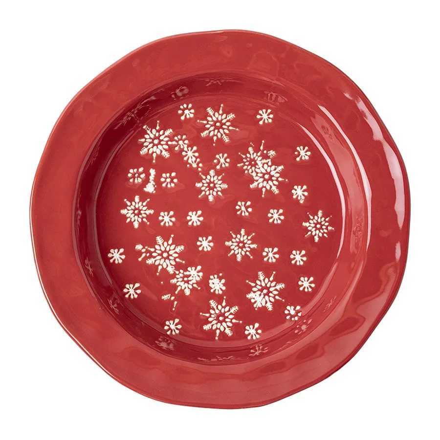 Christmas Christmas Series Tableware Relief Plate Red Snowflake Pattern Steak Western Dish Plate Simple Ceramic Dessert Bowl Mug Y251113