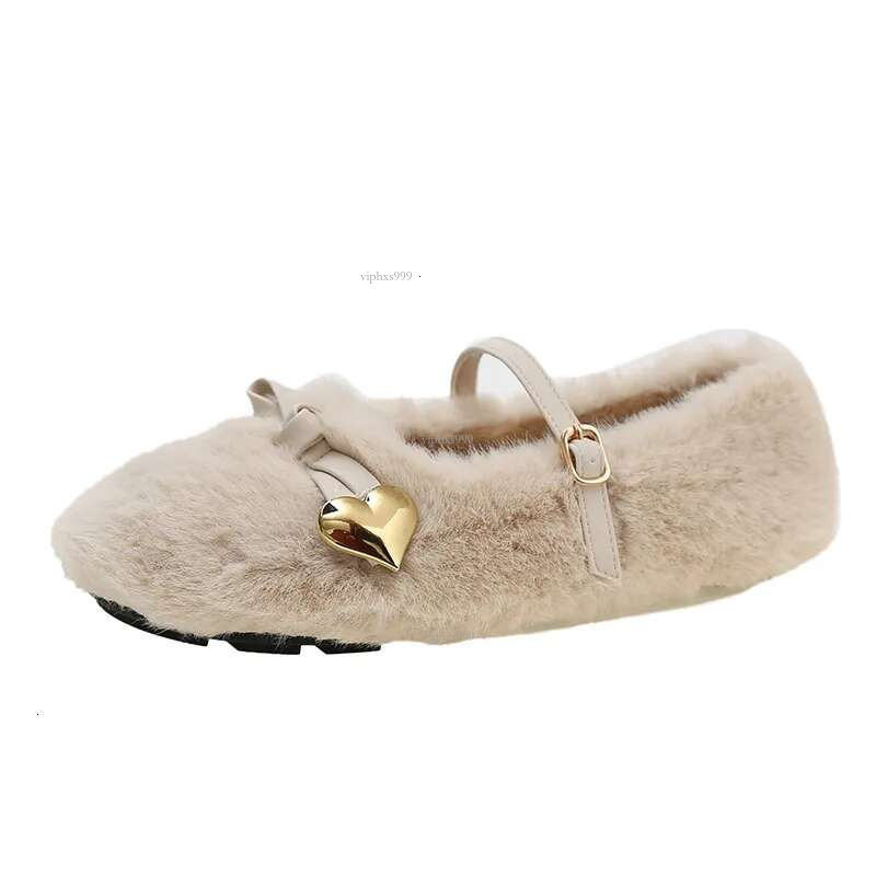 New Free Shipping Designer Shoes 2025 Korean Flat Heel Round Head Shallow Mouth With Veet Warm Bean Women's Buckle Thick Bottom Lazy Shoes