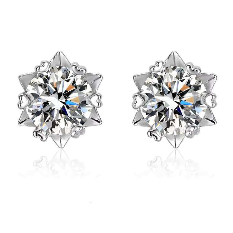 High Quality Moissanite Earrings 925 Sterling Silver Snowflake Earrings Diamond Stud Wholesale