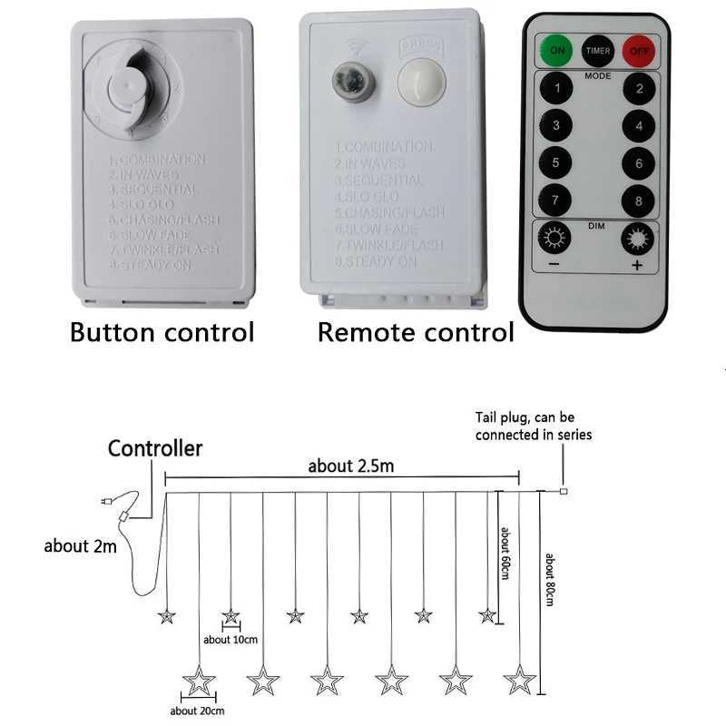 AC110V or 220V Holiday Lighting LED Fairy lights Star Curtain String luminarias Garland Decoration Christmas Wedding Light 3M M251113