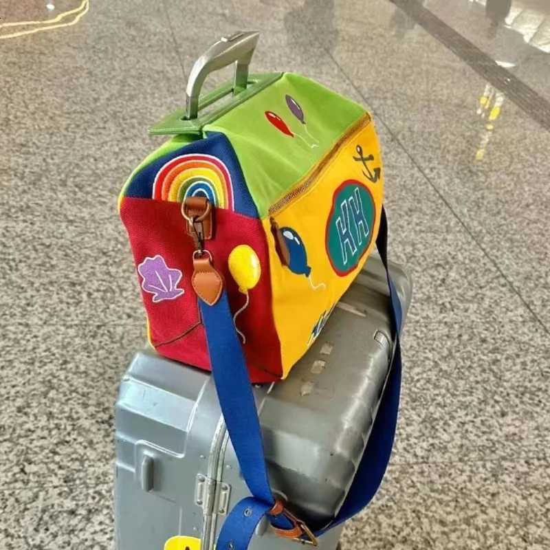 Y2K Cartoon Shoulder Bag Anime Underarm Funny Crossbody Tote Bag Cute Canvas Messenger Zip Handbag Kawaii Travel Bag Storage BagW251112