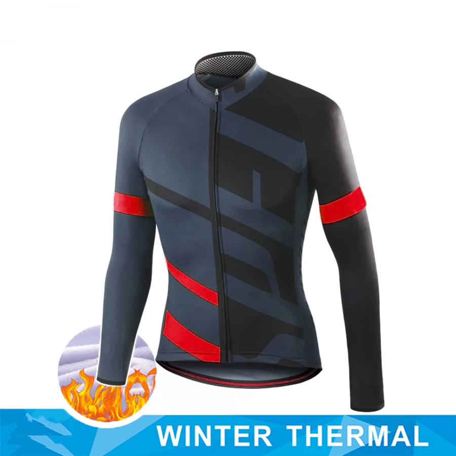 Winter Thermal Fleece Cycling Jersey Mens Bicycle Clothing MTB Long Sleeve Warm Tops Road Bike Jacket Outdoor Sportswear 251112