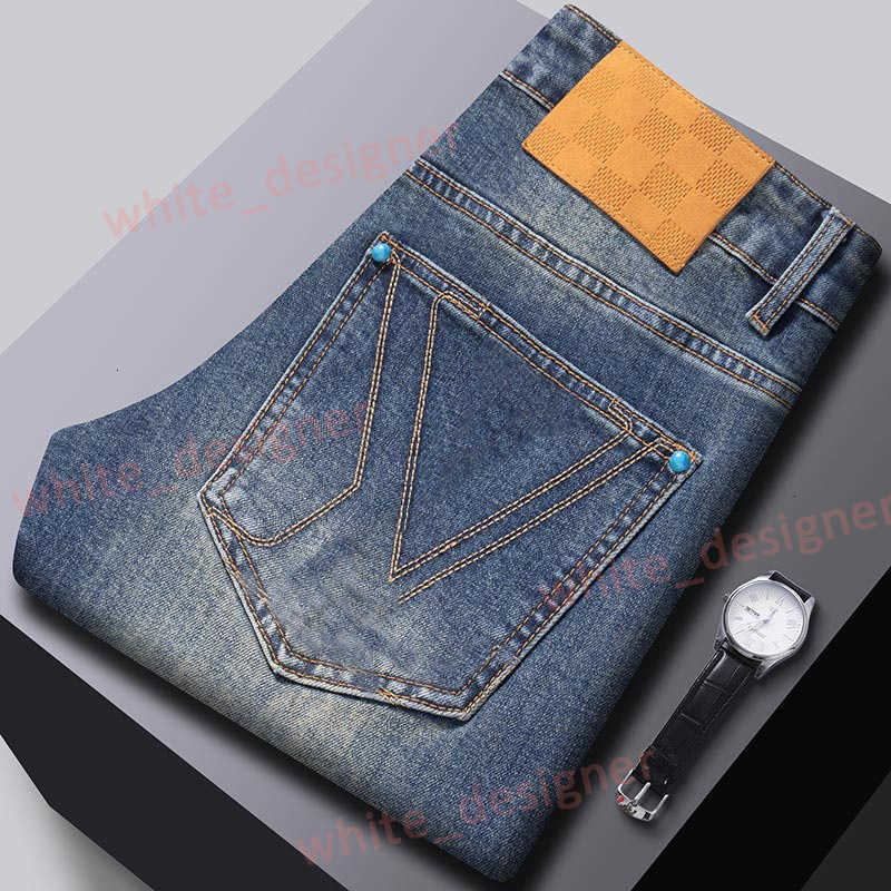 New Fashion jeans Denim Trousers Mens Business casual Jeans Designer Jean men Pants High-end Quality Straight Design Retro Streetwear Casual
