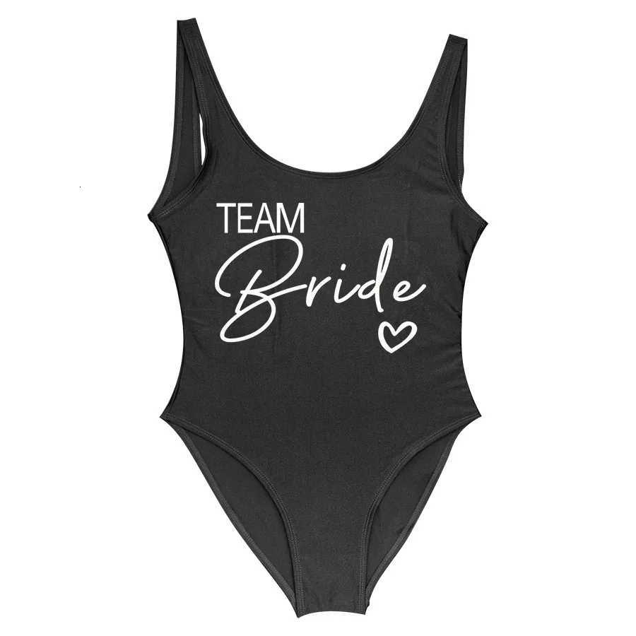 S-3XL White Bridal Swimsuit Women 2025 New Team Bride One-Piece Swimwear For Bachelorette Party Hen Party Bathing SuitsW251113