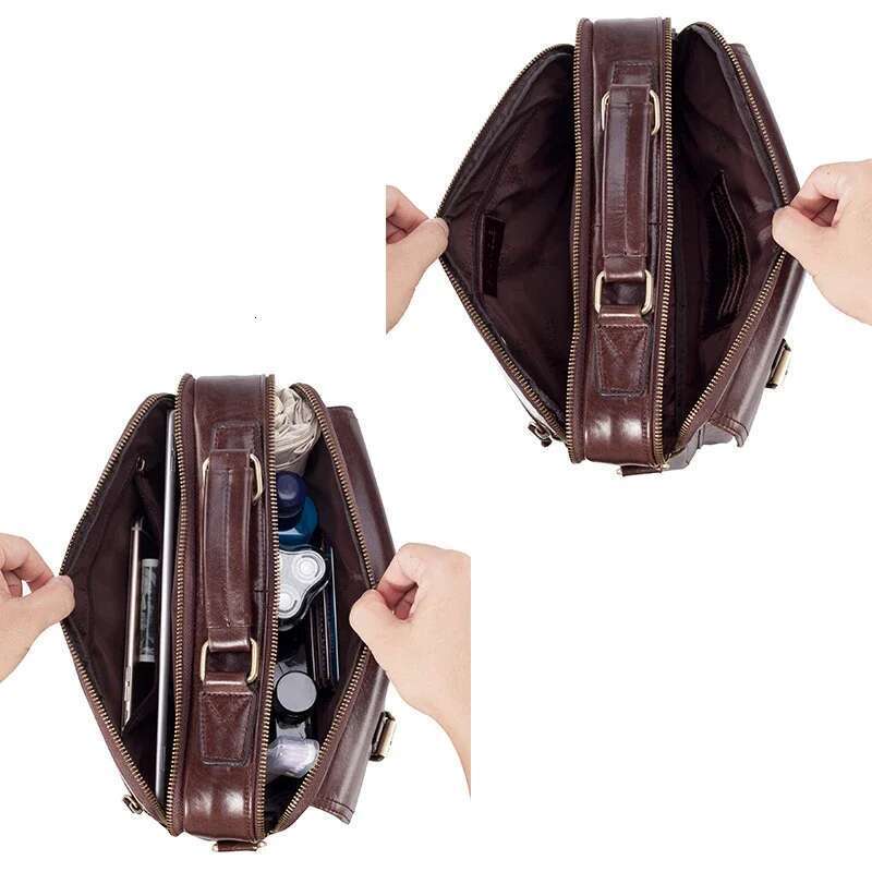 Designer Bag Brand New Cowhide Messenger Genuine Leather Handbag Male Travel Pad Shoulder Bag For Men Office Briefcase Totes