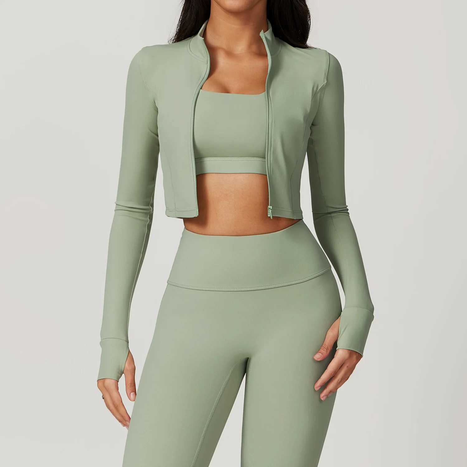 Women Zip FitnESS Long SLEeve Sports Gym Yoga Shirt Quick Dry Top FEMaLE Workout Cycling Shirt Sportswear Yoga Clothes J251112