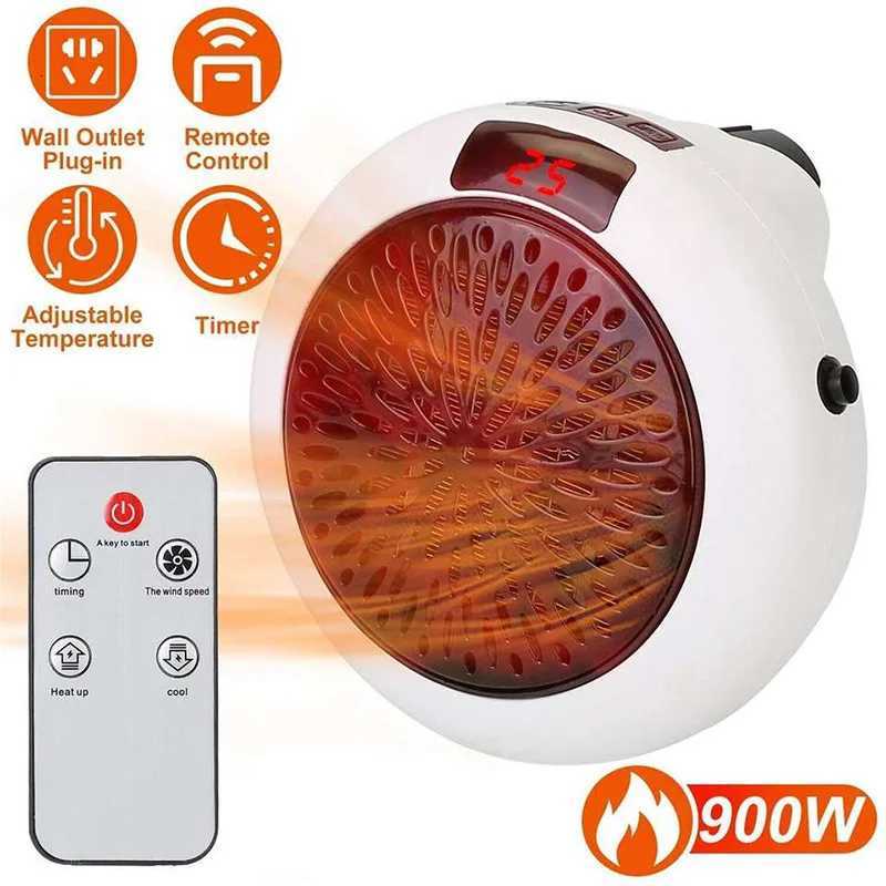 Electric Heater 900W Portable Plug In Wall Heater Room Heating Stove Remote Warmer Machine Home Office Warming Machine Y251113