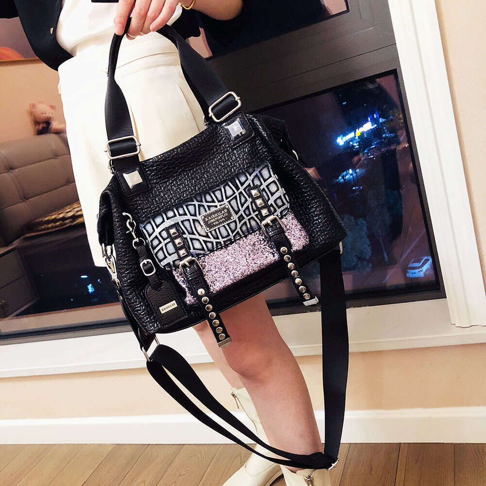 Backpack Large Capacity Travel Autumn/Winter New Trend Korean Edition Sequin Handbag Women's Single Shoulder Diagonal Straddle Bag