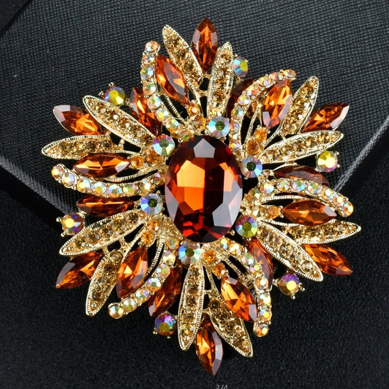 y and elegant ordinary size colored crystal brooch rhinestone pearl mens womens clothing accessories jewelry 250410