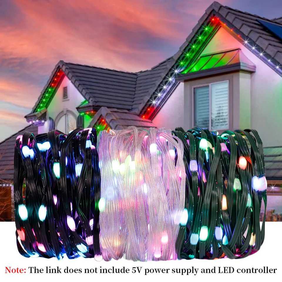 WS2812B RGBIC LED String 5M-20M Party Christmas Lights Dream Color WS2812 Addressable Individually String Outdoor Waterproof 5V W251112