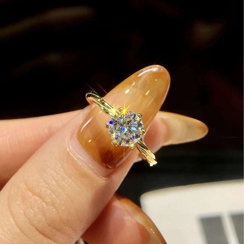 GRA 925 Sterling Silver Rose Gold Twisted Vine Rings for Women Round Shiny Luxury Moissanite Diamond Ring Wedding Fine Jewelry