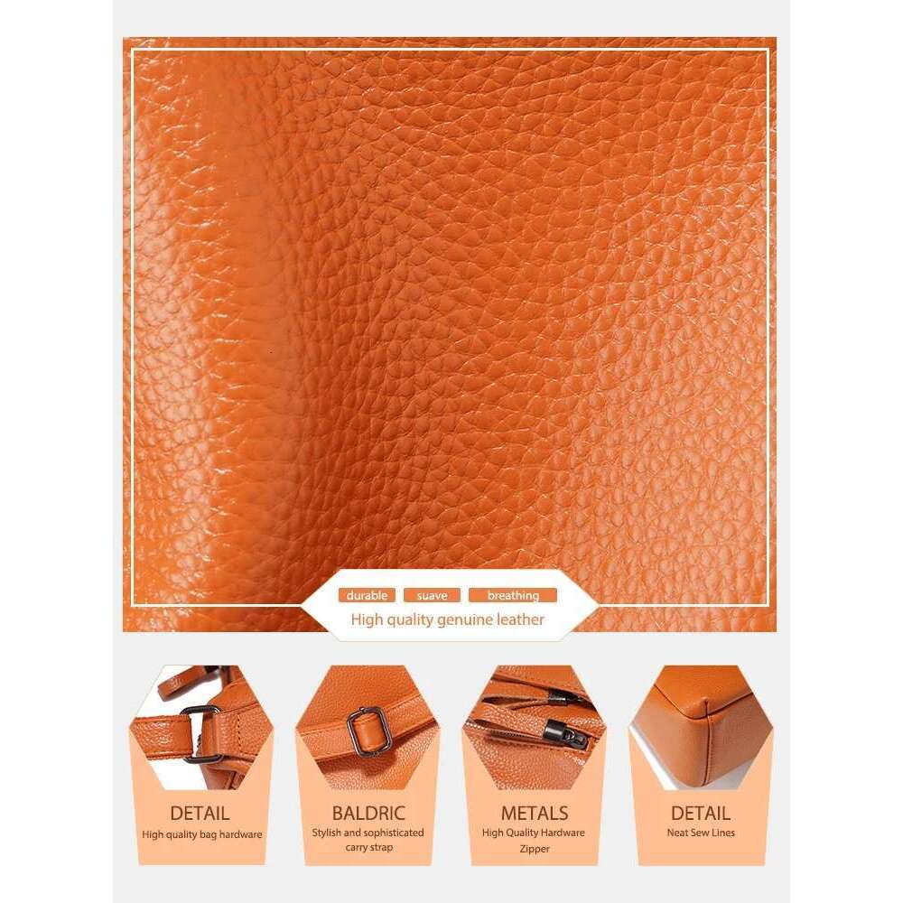 Zency 2025 New Women Handbag First Layer Leather Large Crossbody High Quality Ladies Shoulder Bag Satchels For Commute Shoppers