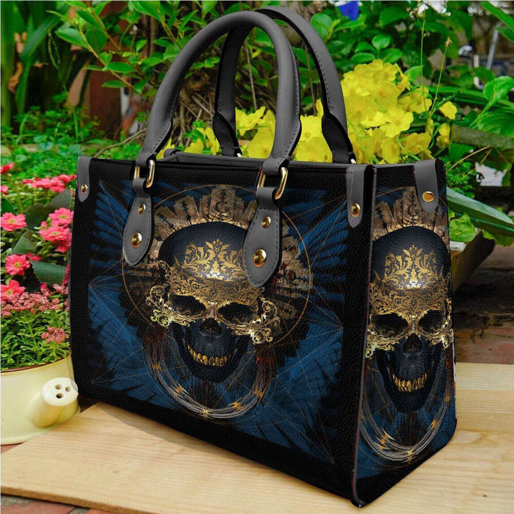PU leather women's bag custom creative printed handbag, shoulder bag, black and white two options available