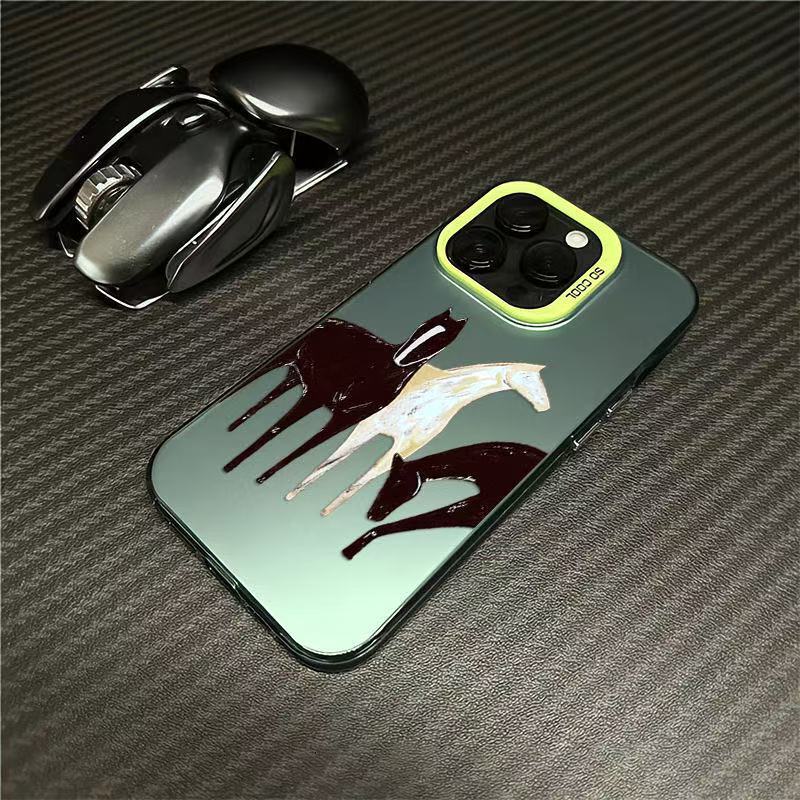 Three Horses Phone Case Compatible iPhone 17/16 /15 Pro Max New Personalized Protective Cover iPhone 14 Pro 13 12