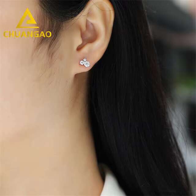 China Professional Manufacture Big Earrings Set Wholesale Custom 925 Silver Earrings Moissanite Earrings Women
