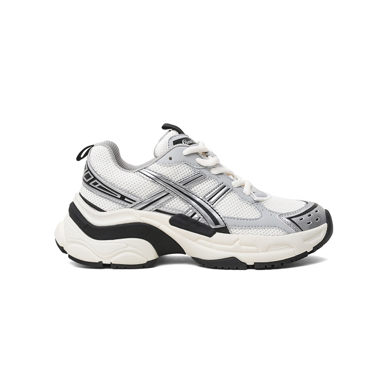 Free shipping designer thick soled shoes women black silver gray comfortable breathable wear-resisting outdoor casual shoes new