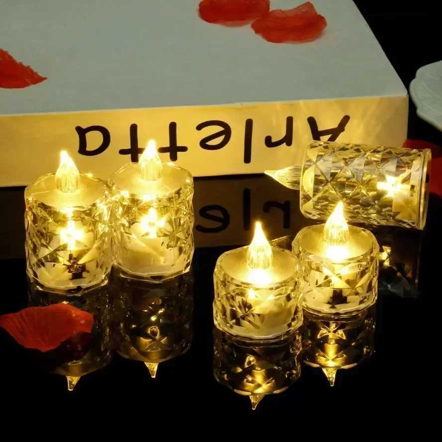 LED Crystal Candle Light 24/12PCS Flameless LED Light Candle Electronic Night Lamp Dating Party Holiday Home Wedding Decoration M251113