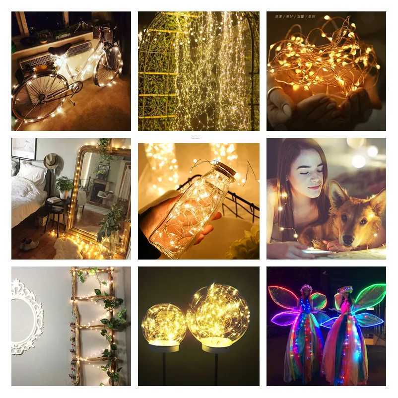 10pcs 5pcs Copper Wire LED String Lights Holiday Fairy Lights Garland Christmas Tree Decor Wedding Party DIY Natal Navidad 2021 M251113