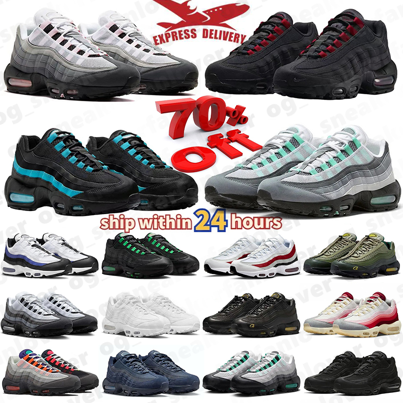 95Running Shoes Mens Trainers 95s Triple Black White Pink Grey Fog Stash Bright Mandarin OG Neon Unearthed Men Women Outdoor Sneakers Trainers