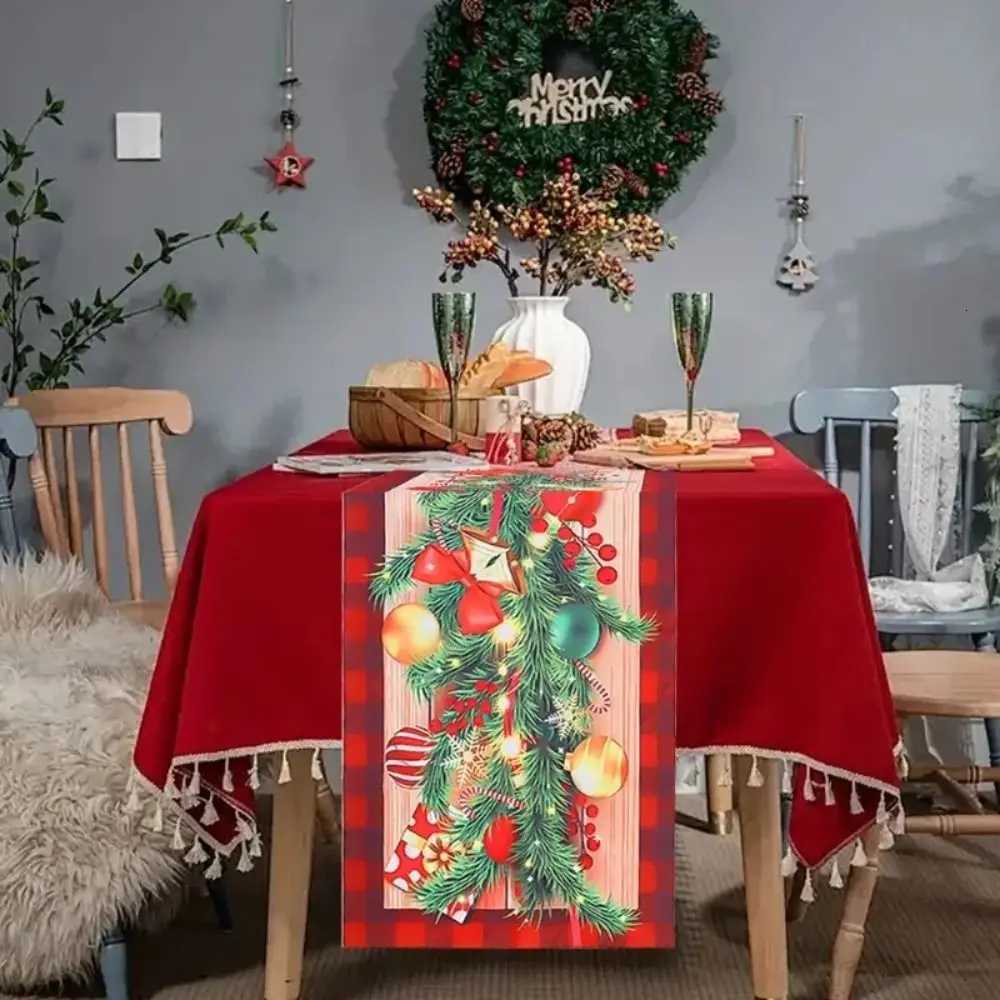 Christmas New Year Christmas Table Runner Xmas Party Flag Cover Christmas Table Flag Navidad Gift Table Cover Party Ornament Y251113