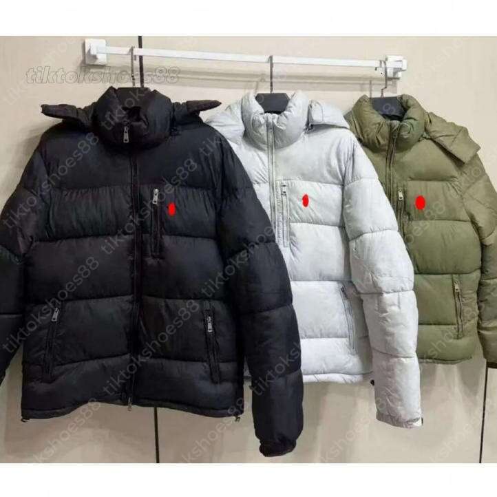 Mens Polo Women Winter Puffer Down jacket Embroidered Tracksuit Jackets Coats Zipper Designer Clothing Fashion Men Warm Removable Hooded coat