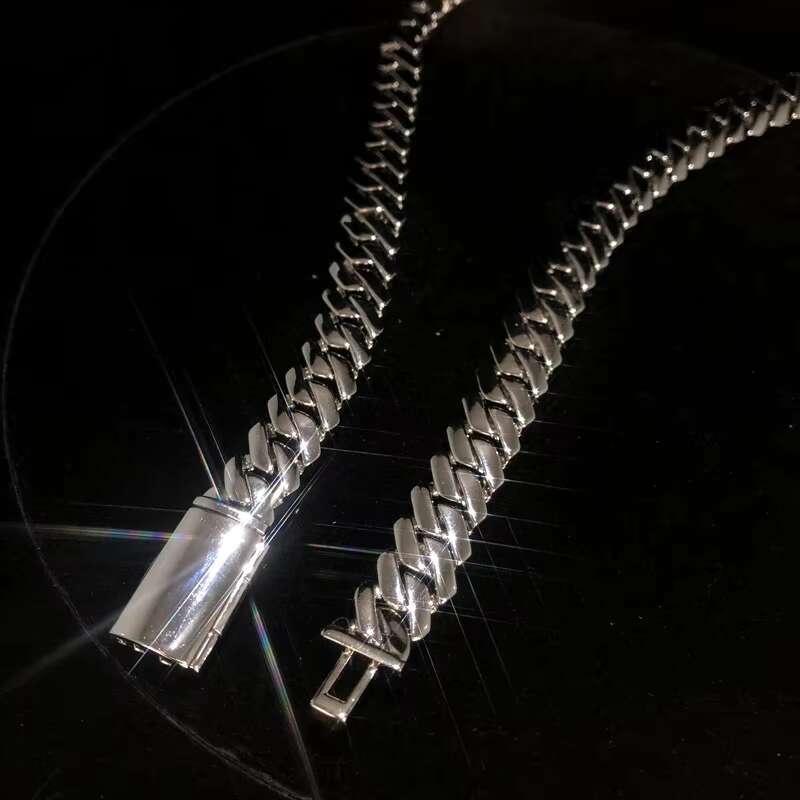 2024 New Fashion 10mm Width Hip Hop Mens Iced Out Cuban Link 925 Sterling Silver Chain Necklace