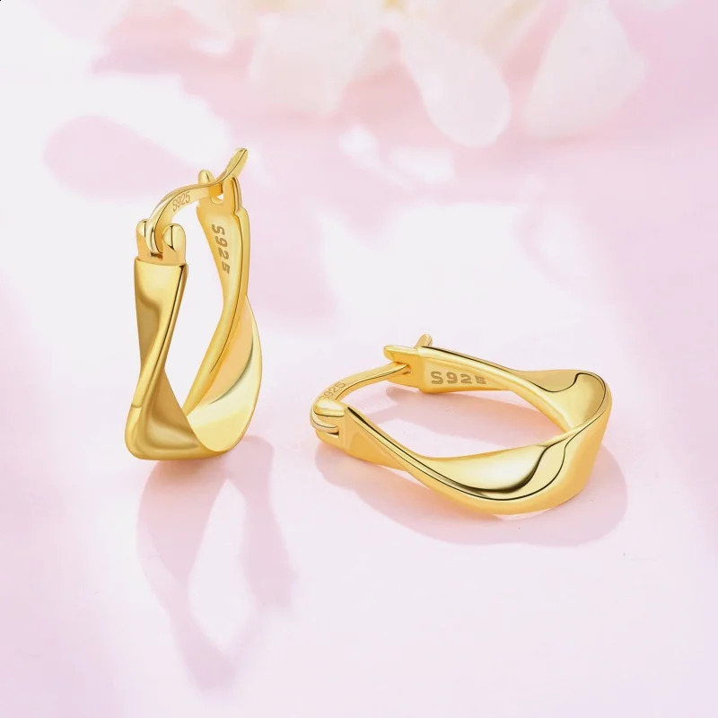 MISEFF Latest 925 Pure Silver Shining Two tone Earrings Womens Birthday Parties Weddings Engagement Gifts Jewelry 250409