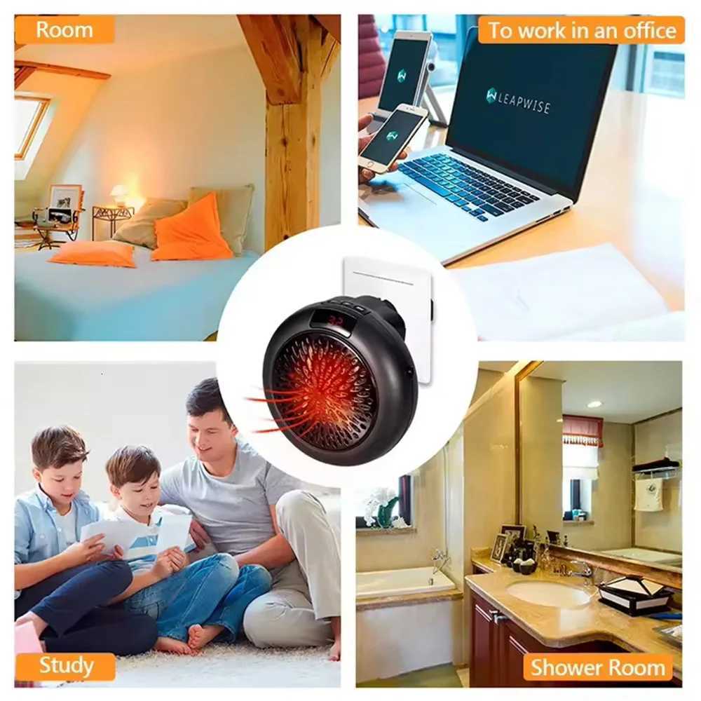 Small Circular Heater Portable Wall Mounted Desktop Two Electric Heaters Safe Energy Saving Intelligent Constant Temperature Y251113