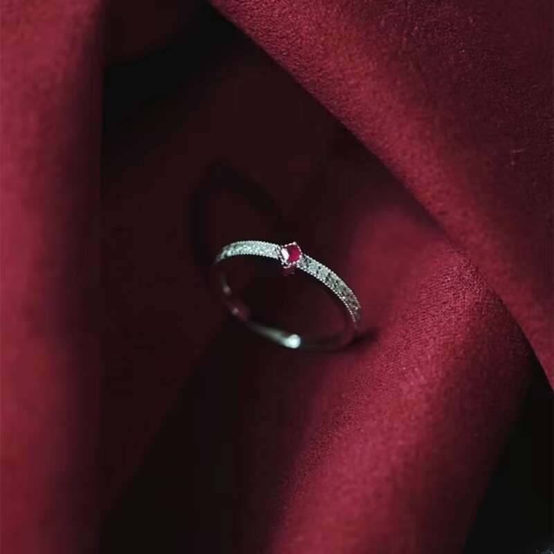 Hip hop style exquisite and elegant ring ring inlaid with womens versatile niche Instagram style factory direct sales