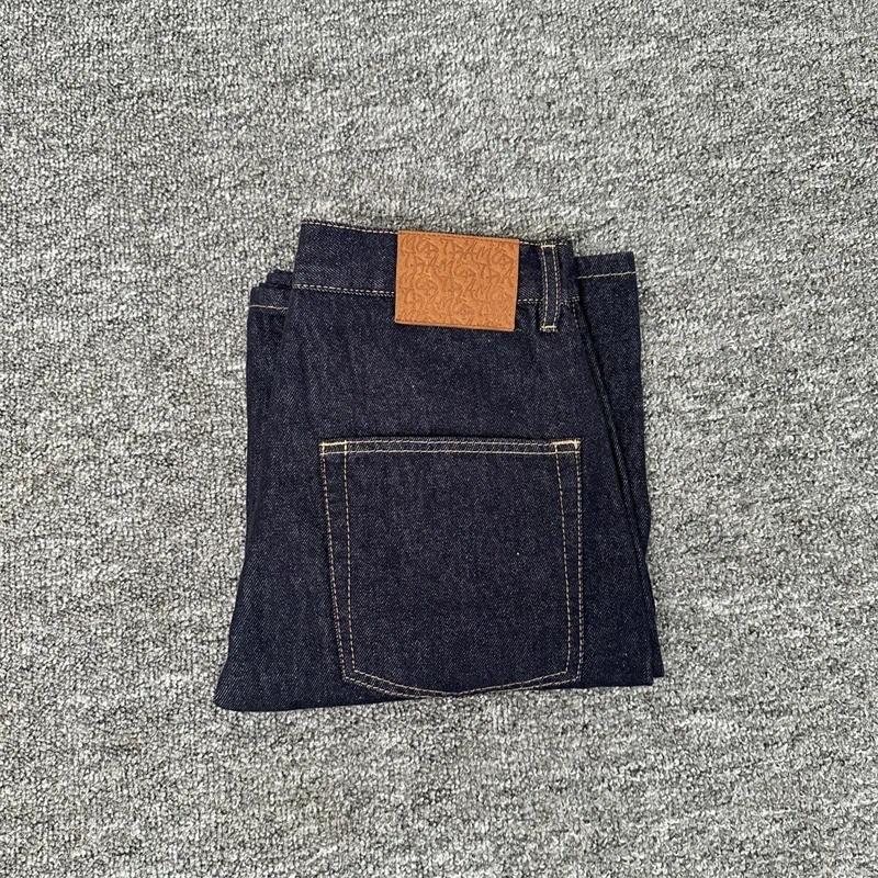 Men's Jeans Embroidered Men Women 1:1 Quality Streetwear Navy Blue Oversized Denim Shorts