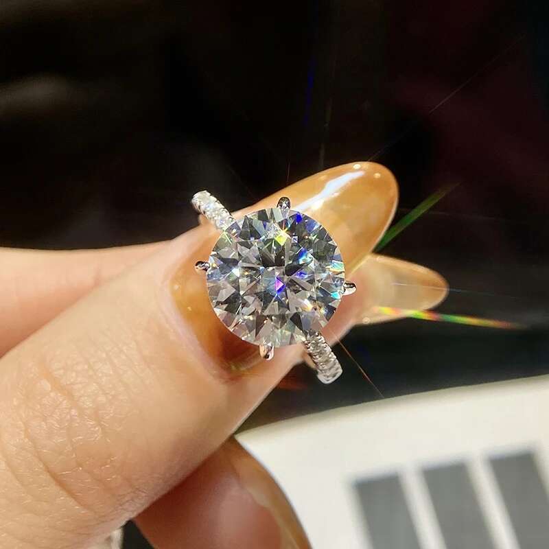 GRA Luxury 5ct Moissanite Diamond Rings for Women Big Solitaire Wedding Real 925 Sterling Silver Luxury Designer Fine Jewelry